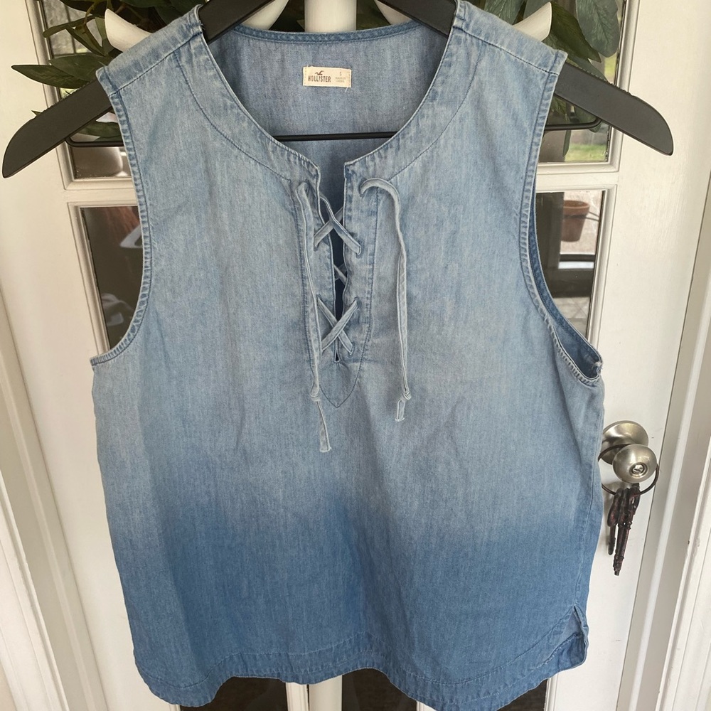 Hollister Ombre Chambray Sleeveless Top S